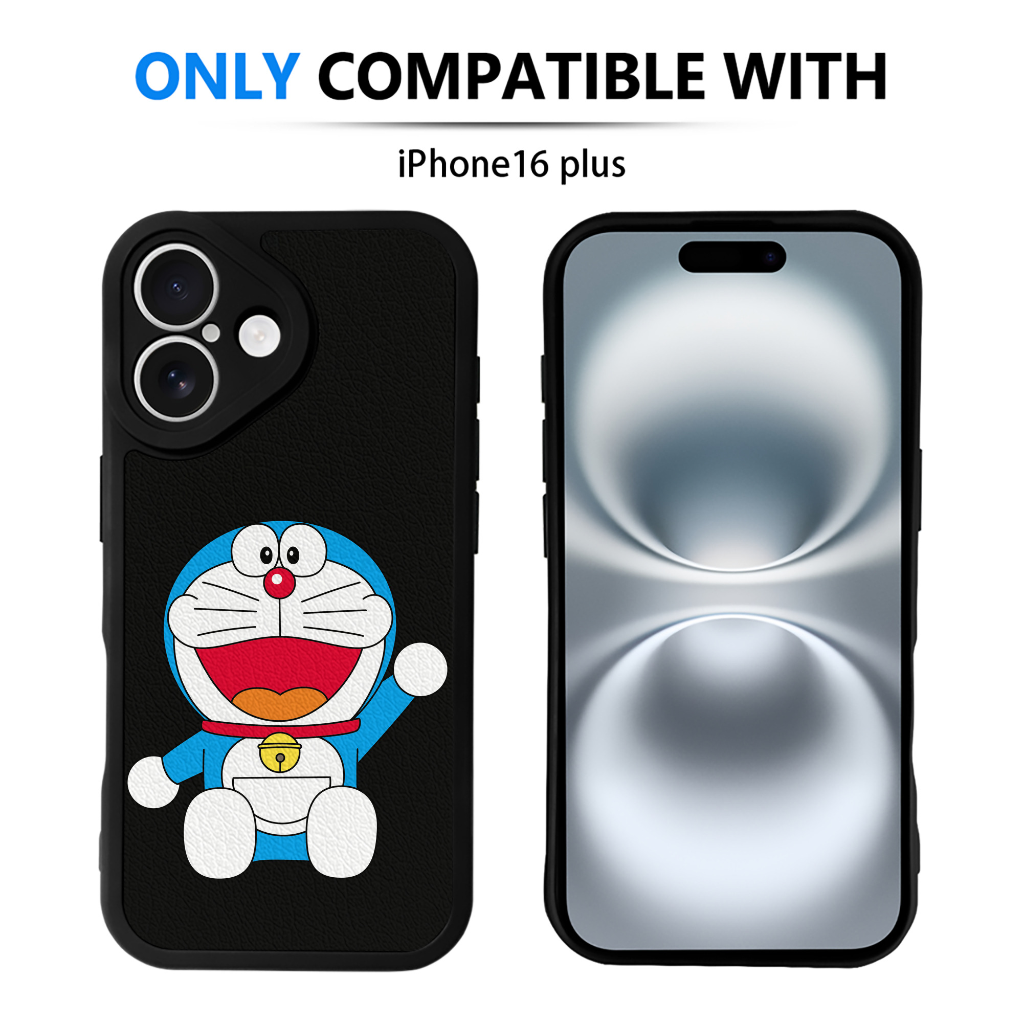 （画像用） ドラえもん Doraemon 【iPhone 16シリーズ対応】シリコンスマホケース（レザー調） 材質：シリコン